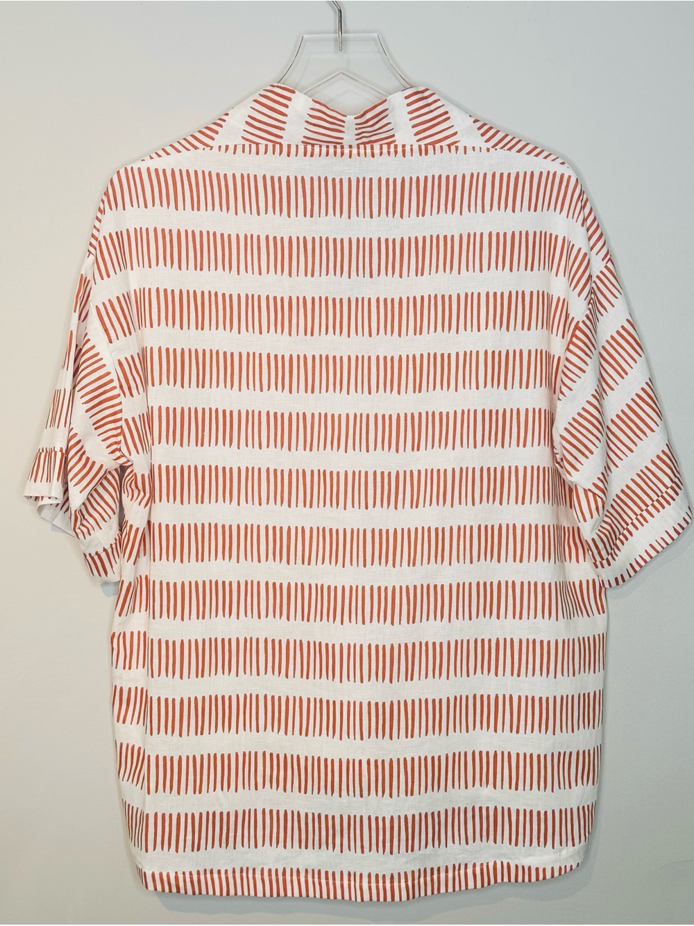 Brooke Wright Burnt Orange White Stripe V-Neck Tunic Top Shirt Blouse - Picture 3 of 10